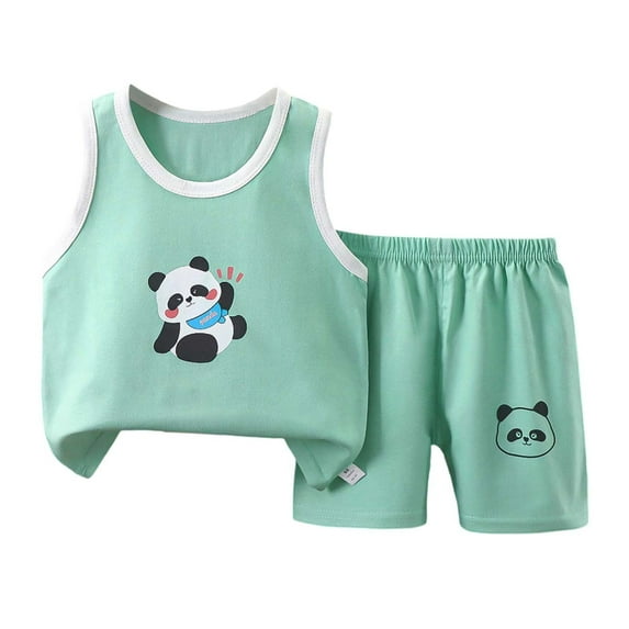 TAIAOJING Toddler Baby Boy Summer Clothes Retro Embroidery Animals Shirts T-Shirt + Elastic Shorts Outfits Sets Soft 2-3Y