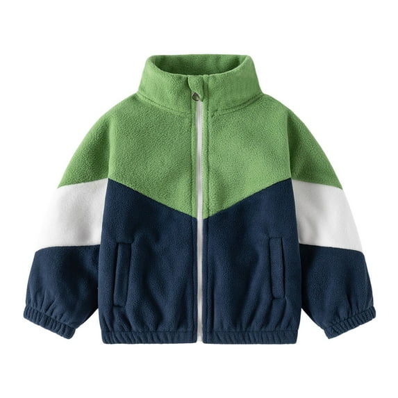 TAIAOJING Toddler Baby Boys Girls Winter Coats Kids Boys Girls Long Sleeve Patchwork Color Zipper Casual Jacket Kids Windbreaker Fall Warm Outerwear 10-12 Years