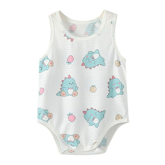 TAIAOJING Toddler Baby Boys Romper Jumpsuit Onesie Sleeveless Bodysuit Soft Summer Outfits Sets For 1-9 Months Indoor Comfortable Elastic Clothes Comfort 6-12M
