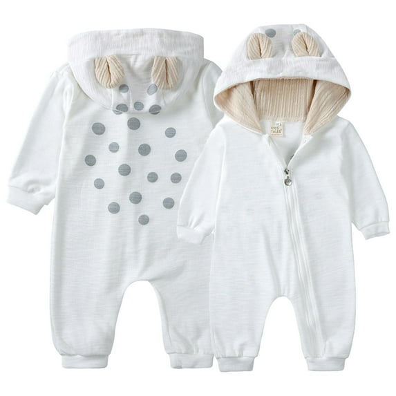 TAIAOJING Toddler Baby Girl Boy Deer Jumpsuit Onesie Knitted Overall Hooded Romper Fall Cute Warm Clothes Holiday 6-9M