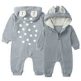 thumbnail image 1 of TAIAOJING Toddler Baby Girl Boy Deer Jumpsuit Onesie Knitted Overall Hooded Romper Fall Cute Warm Clothes Trendy 6-9M, 1 of 9
