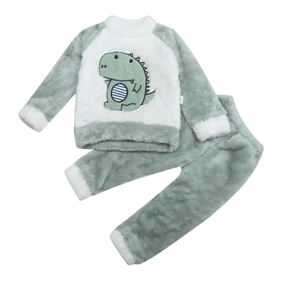 TAIAOJING Toddler Baby Girl Boy Summer Clothes Girls Cartoon Flannel Clothes Set Sweatshirt Top And Pants Winter Warm Soft Fuzzy Homewear With Sweatpants 4-5 Years