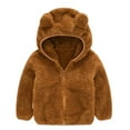 thumbnail image 1 of TAIAOJING Toddler Baby Girl Boy Winter Coat Warm Ear Cute Boy Hooded Kids Outwear Thick Zipper jacket Coat 4-5 Years, 1 of 7