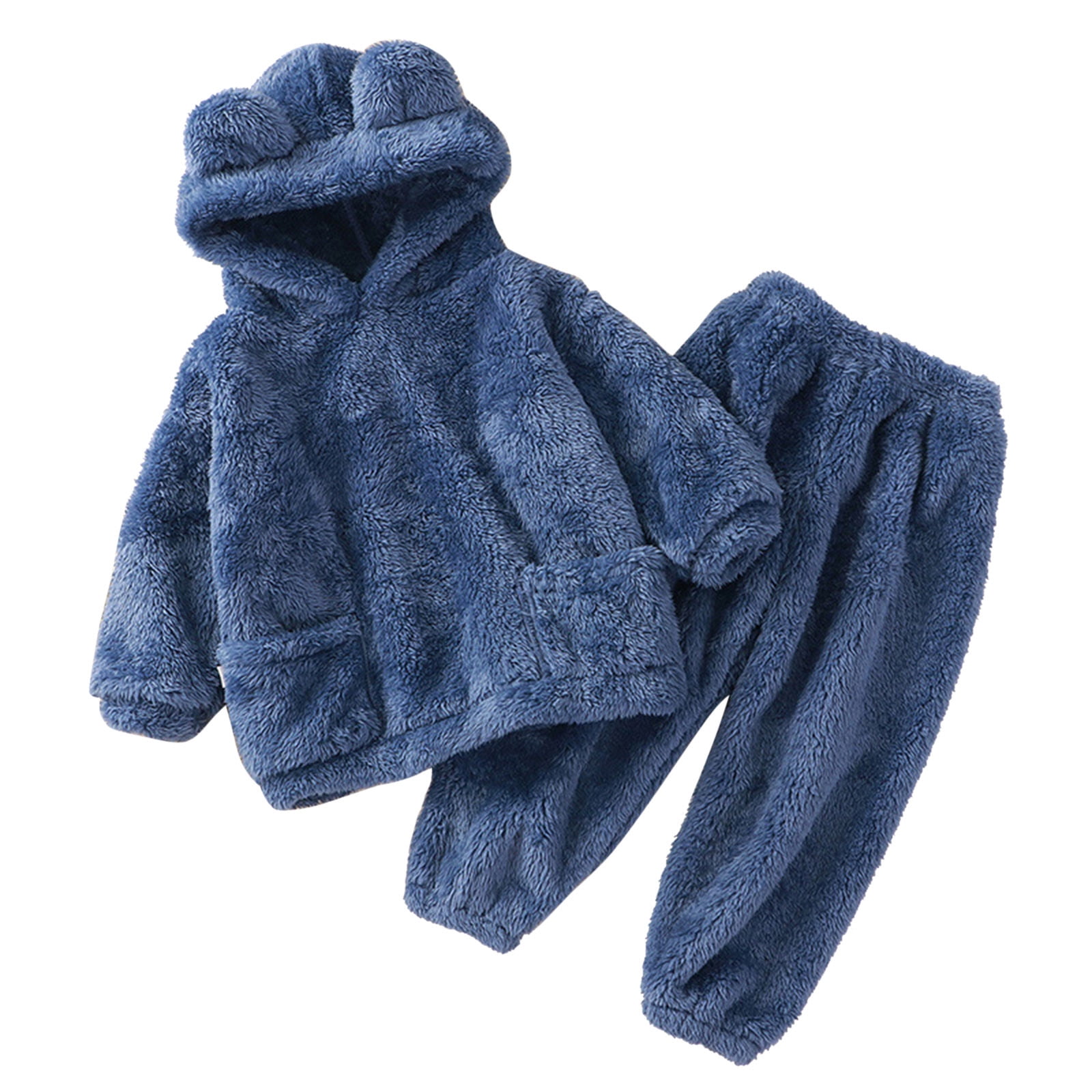 TAIAOJING Toddler Baby Girl Outfit Kids Boy Clothes Winter Warm Hooded Bear Ear Sweatshirt Tops And Pants 2Pcs Tracksuit Outfits Pajamas Sleepwear Set Girls Fashion Outfits 2-3 Years