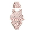 thumbnail image 1 of TAIAOJING Toddler Baby Girl Swimwear Zip Rash Guard Swimsuit Summer Pool Hawaii Tropical Beachwear With Hat Baby Girl Swimwear Soft 6-9M, 1 of 7