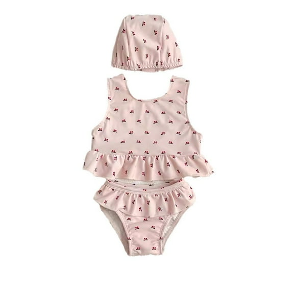 TAIAOJING Toddler Baby Girl Swimwear Zip Rash Guard Swimsuit Summer Pool Hawaii Tropical Beachwear With Hat Baby Girl Swimwear Versatile 0-3M