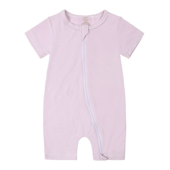 TAIAOJING Toddler Baby Girls Boys Rompers Pajamas Zipper Short Sleeve Sleeper Jumpsuit Onesie Leisure 6-12M