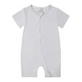 thumbnail image 1 of TAIAOJING Toddler Baby Girls Boys Rompers Pajamas Zipper Short Sleeve Sleepwear Jumpsuit 6-12 Months, 1 of 2