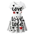 thumbnail image 1 of TAIAOJING Toddler Baby Girls Floral Dress Girls Short Sleeve Love Prints Dress Dance Party Dresses Clothes For 5-6 Years, 1 of 3