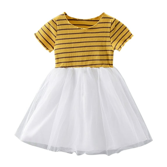 TAIAOJING Toddler Baby Girls Floral Dress Girls' Summer Dress 2024 New Children's Dress Summer Dress Little Girl Skirt Short Sleeves For 5-6 Years