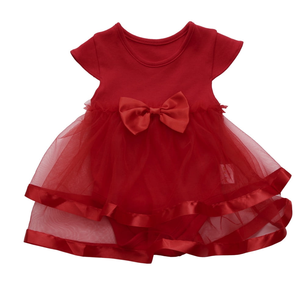 Baby Sleeveless Bow Tutu Dress Romper (3-18m) - Black main image 0