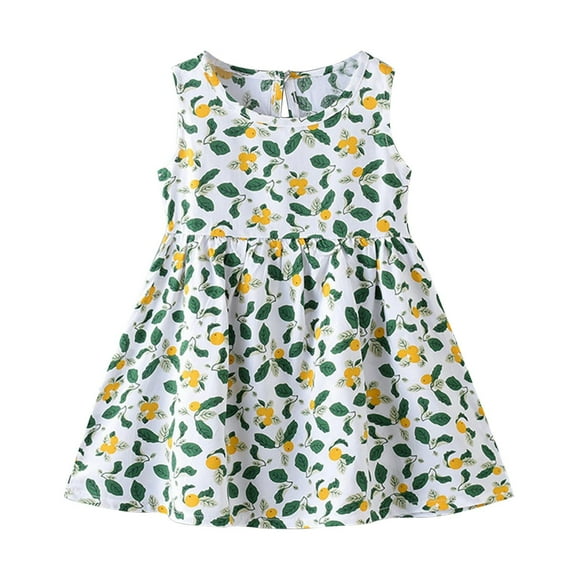 TAIAOJING Toddler Baby Girls Floral Dress Summer Beach 2024 New Cotton Silk Sundress Children's Princess Dresses For 12-18 Months