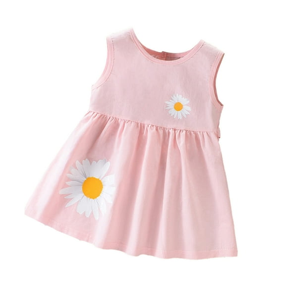 TAIAOJING Toddler Baby Girls Floral Dress Summer New 2024 Baby In The Little Child Sleeveless Sundress Princess Dresses For 12-18 Months