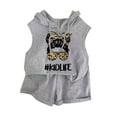 thumbnail image 1 of TAIAOJING Toddler Baby Girls Summer Outfits Girls Sleeveless Hooded Top And Shorts Two Piece Set Sweatsuits Casual Sports Suit For 3-4 Years, 1 of 1