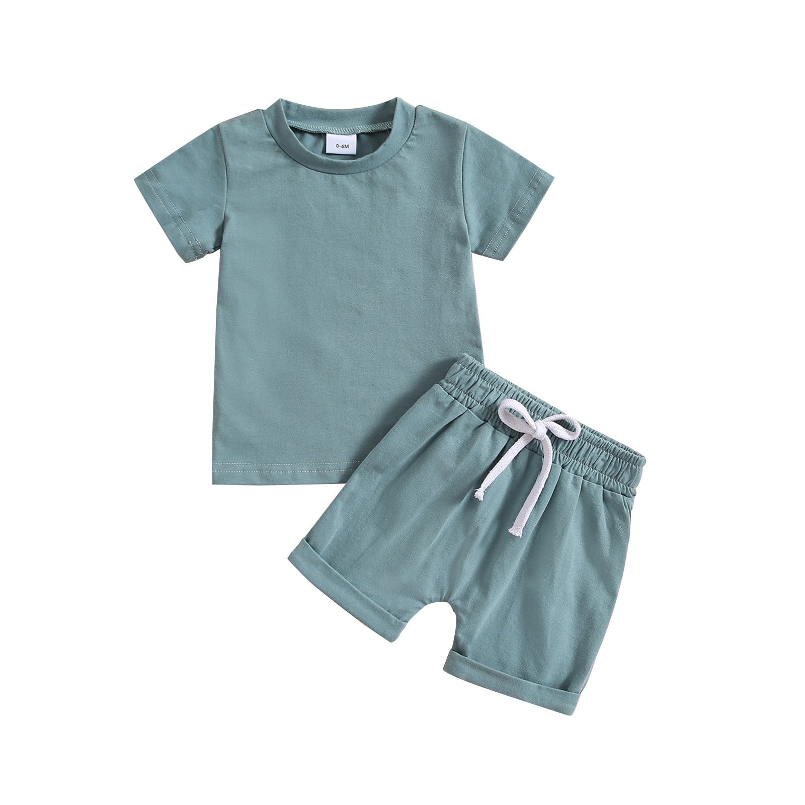 Summer Hot Selling Baby Kids Boys Short Sleeves Striped Pattern Top Shirt and Shorts Clothing Set