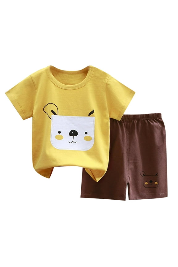 Toddler Baby Kids Boys Outfits Summer Children's Short Sleeve Short Pants Set Pure Cotton Girls Summer Clothes Boy T Shirt Baby Baby Clothes Children's Clothes