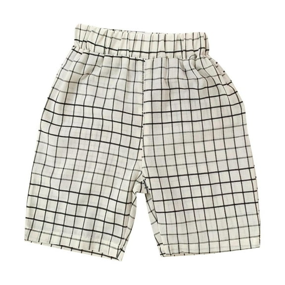 TAIAOJING Toddler Baby Kids Children's Summer Plaid Shorts Casual Pants Boy's Waist Stretch Casual Going Out Trendy Clothes, 3-6 Months
