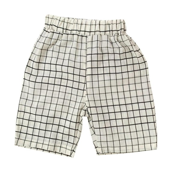 TAIAOJING Toddler Baby Kids Children's Summer Plaid Shorts Casual Pants Boy's Waist Stretch Casual Going Out Trendy Clothes, 3-6 Months