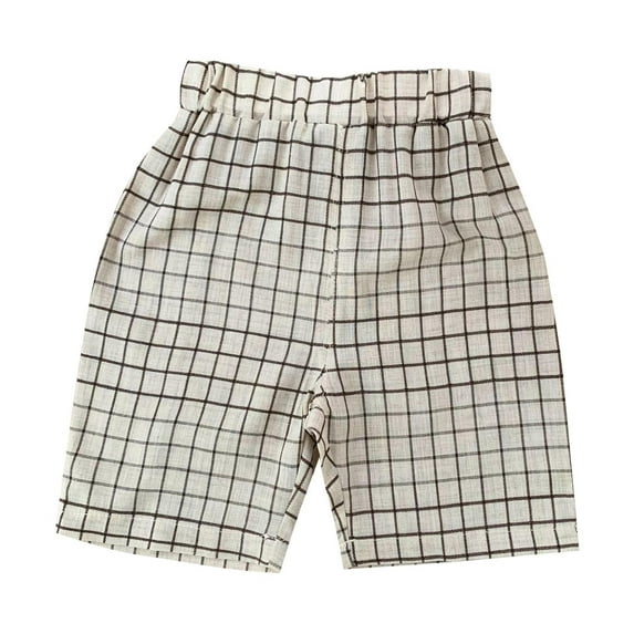 TAIAOJING Toddler Baby Kids Children's Summer Plaid Shorts Casual Pants Boy's Waist Stretch Casual Going Out Trendy Clothes, 6-12 Months