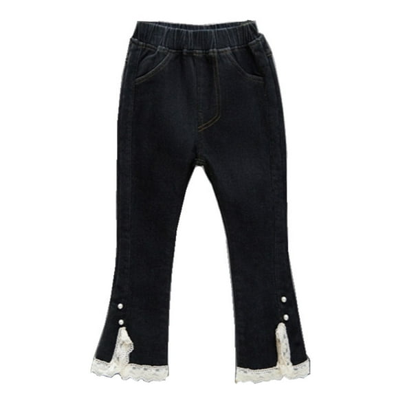 TAIAOJING Toddler Baby Kids Girls Lined Jeans Winter Denim Jeggings Warm Pants Trendy Clothes, 4-5 Years