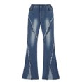 thumbnail image 1 of TAIAOJING Toddler Baby Kids Girls Summer Strap Jeans Elastic High Waist Slim Flare Pants Trousers Fashion Casual Joggers, 2-3 Years, 1 of 9