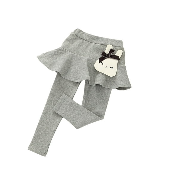 TAIAOJING Toddler Baby Kids Trendy Girls' Leggings Skirt Ruffle Skirt Pants Casual Joggers, 5-6 Years