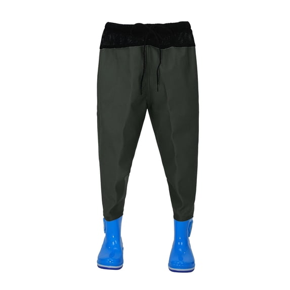 TAIAOJING Toddler Baby Kids Waders Rain Pants Youth Fishing Waders For Children Water Proof Hunting Waders With Rain Boots Casual Joggers, 4-5 Years