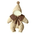 thumbnail image 1 of TAIAOJING Toddler Baby Outing Clothes Atmosphere Winter Warm Padded Jacket Clip Jumpsuit Cottonpadded Winter Baby Girls With Versatile Child Daliywear 6-9 Months, 1 of 9