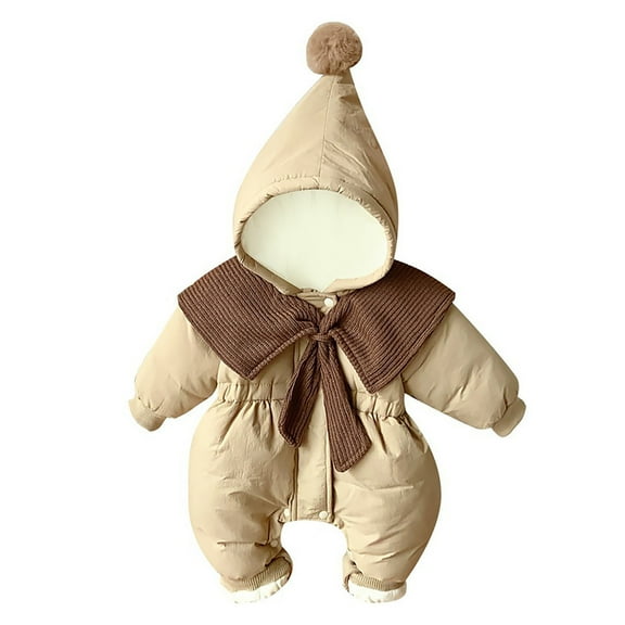 TAIAOJING Toddler Baby Outing Clothes Atmosphere Winter Warm Padded Jacket Clip Jumpsuit Cottonpadded Winter Baby Girls With Versatile Child Daliywear 6-9 Months