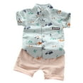 thumbnail image 1 of TAIAOJING Toddler Boys 2 Pieces Summer Beach Outfits Shorts Set 14Years Baby Boys Clothes Set Gentle T-shirt Tops+Shorts Summer Outfits For 2-3 Years, 1 of 4