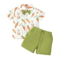 thumbnail image 1 of TAIAOJING Toddler Boys 2 Pieces Summer Beach Outfits Shorts Set Toddler Boys Girls Short Sleeve Easter Rabbit Prints T Shirt Tops Shorts Gentleman Outfits For 4-5 Years, 1 of 6
