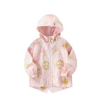 TAIAOJING Toddler Boys Girls Jacket Kids Girls Autumn Cartoon Printed Hooded Zipper Cardigan Coat Children's Clothing Spring Fall Jackets 2-3 Years