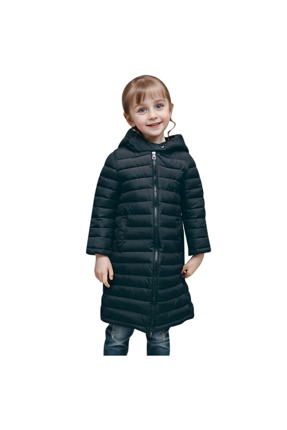 Toddler Boys Girls Long Lightweight Hooded Jacket Packable Spring Long Down Coats Versatile Baby Child Daliywear 3-4 Years