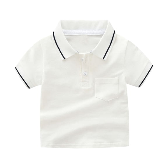 TAIAOJING Toddler Boys Girls Short Sleeve Blouse Casual Solid Color Gentleman Tops Holiday Shirts T Shirt T-Shirts Soft 8-9Y
