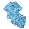 thumbnail image 1 of TAIAOJING Toddler Boys Short Sleeve Cartoon Leaves Prints T Shirt Tops Shorts Beach Child Kids Gentleman Outfits For 18-24 Months, 1 of 9