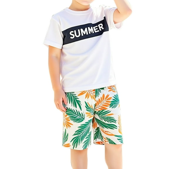 TAIAOJING Toddler Boys Short Sleeve Cute Fashion Prints T-Shirt Tops Shorts Child Kids Outfits Sets Lovely 18-24M