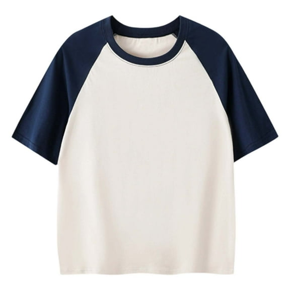 TAIAOJING Toddler Boys Short Sleeve T-Shirt Color Block Raglan Tee Comfortable Tops For Kids Casual Everyday Wear Youth Summer Outfits Sets Fashionable 12-13Y