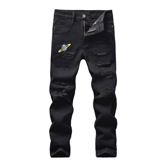 TAIAOJING Toddler Boys Skinny Fit Ripped Distressed Fashion Kids Denim Jeans Pants Comfort 6-7Y