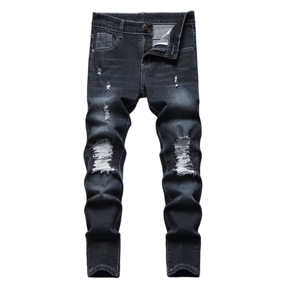 TAIAOJING Toddler Boys Fit Ripped Distressed Fashion Kids Denim Jeans Trousers Pants Versatile 3-4Y