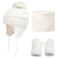 thumbnail image 1 of TAIAOJING Toddler Chicminie 3 Pcs/Set Children Hat Neck Warp Gloves Set Thickened Print Knitted Heat Retention Windproof Keep Warm Girls Boys Outdoor Scarf Gloves Set Classic Baby Daliywear 4-6 Years, 1 of 3