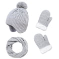 thumbnail image 1 of TAIAOJING Toddler Chicminie 3 Pcs/Set Children Hat Neck Warp Gloves Set Thickened Print Knitted Heat Retention Windproof Keep Warm Girls Boys Outdoor Scarf Gloves Set Cute Baby Daliywear 4-6 Years, 1 of 4