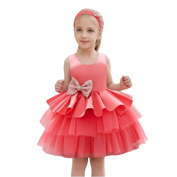 TAIAOJING Toddler Child Cartoon Dress Girls Cake Dress Child Birthday First Birthday Dress Leisure 70