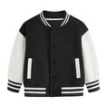 thumbnail image 1 of TAIAOJING Toddler Child Jackets Boys Girls Autumn Winter Warm Long Sleeve Color Block Baseball Coat Tops Clothes Lovely 4-5Y, 1 of 5