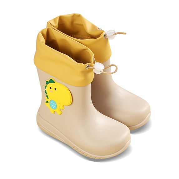 TAIAOJING Toddler Child Unisex Rainy Season Baby Water Shoes Lightweight Cartoon Adjustable Drawstring Rain Boots Shoes Classic 17