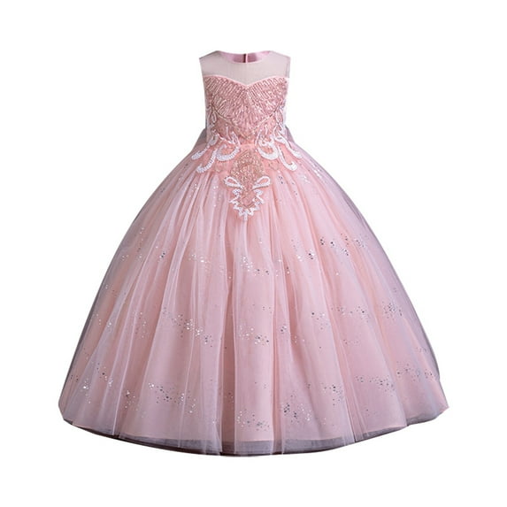 TAIAOJING Toddler Children Girls Wedding Bridesmaid Birthday Party Pageant Dress Skirt Birthday 5-6Y