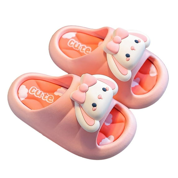 TAIAOJING Toddler Children Sandals Slippers For Girls Wearing Thick Bottomed Cartoon Breathable And Non- Baby Slippers Relaxed Fit 10.5-12Y