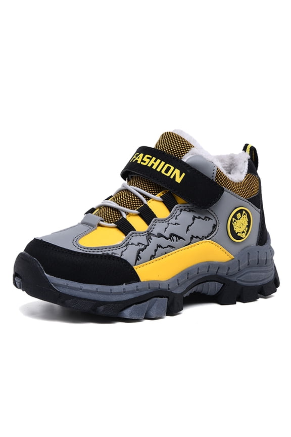 Toddler Children Shoes Boys Leather Snow Boots Winter And Thickened New Non- And Warm Big Kid Little Kid Hiking Shoes Versatile Footwear 14-14.5 Years