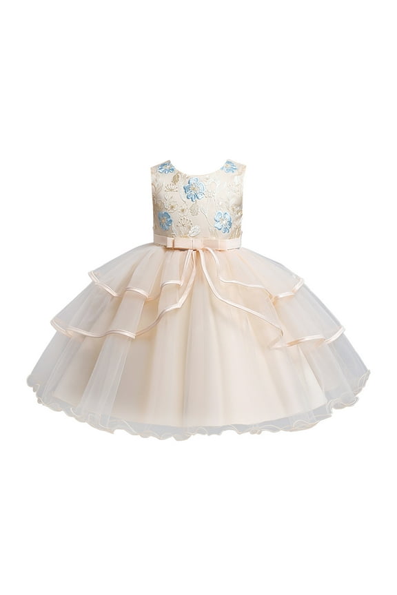Toddler Clothes Gown Girl Party Princess Kid Lace Sleeveless Dress Tulle Girls Dress&Skirt For 7-8 Years