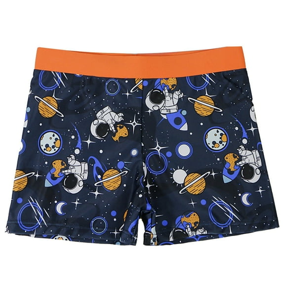 TAIAOJING Toddler Cute Cartoon Breathable Boys Swim Trunks Cartoon Pattern Hawaiian Beach Shorts Board Shorts Swimwear For Kids Comfortable Square Leg Swimming Shorts For Boys Holiday 7-9