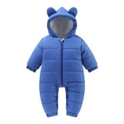 TAIAOJING Toddler Cute Jacket Baby Girls Boys Winter Warm Snowsuit Bear Ears Hooded Jumpsuit Down Coat Romper Padded Outwear Warm Outwear 0-3 Months